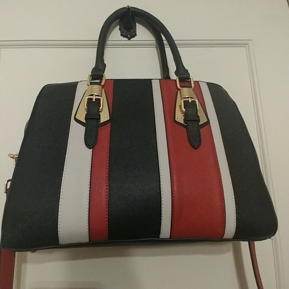 Large Stylish & functional Handbag with double straps size 13.5 x 10 x 6 in deep